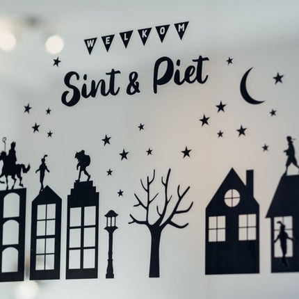 Funny Products Raamstickers Sinterklaas Zwart 50 - Delig koop je bij Babywinkel