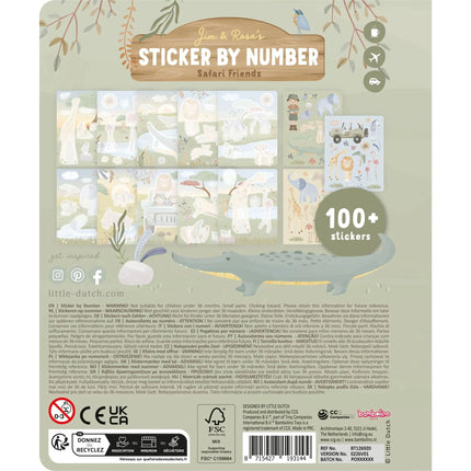 Little Dutch Stickerboek Op Nummer Jim Safari Fiends