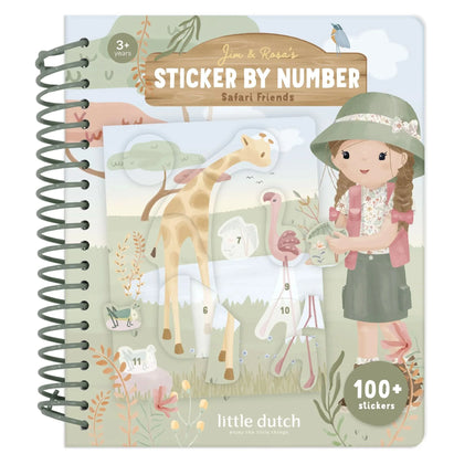 Little Dutch Stickerboek Op Nummer Safari Friends