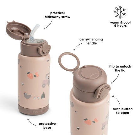 Done by Deer Thermos Rietjesfles Tiny Farm Powder 340ml