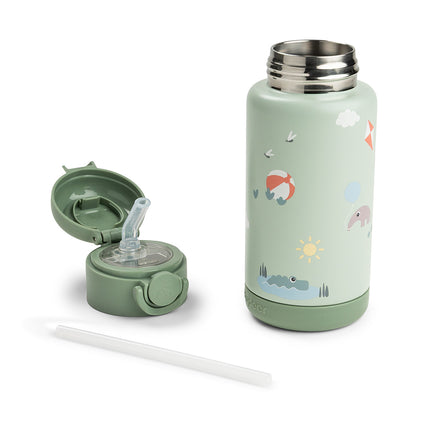 Done by Deer Thermos Rietjesfles Playground Green 340ml