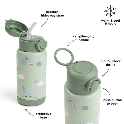 Done by Deer Thermos Rietjesfles Playground Green 340ml