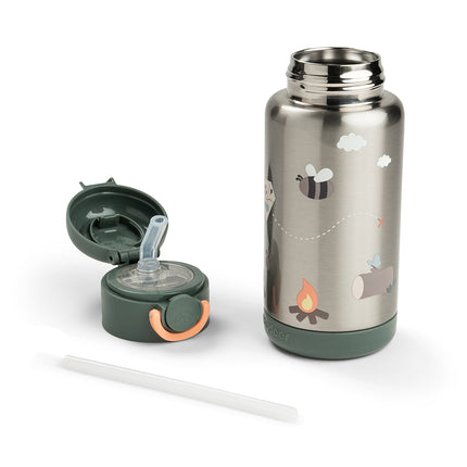 Done by Deer Thermos Rietjesfles Tiny Trails Green 340ml