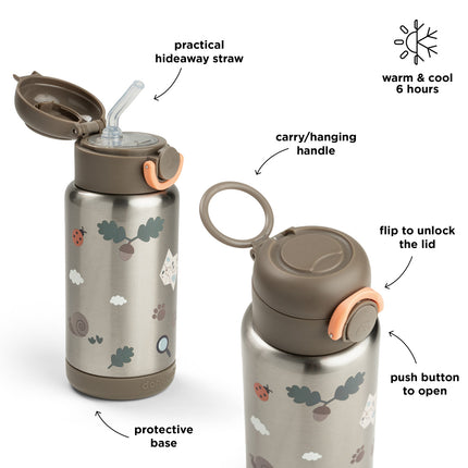 Done by Deer Thermos Rietjesfles Tiny Trails Sand 340ml