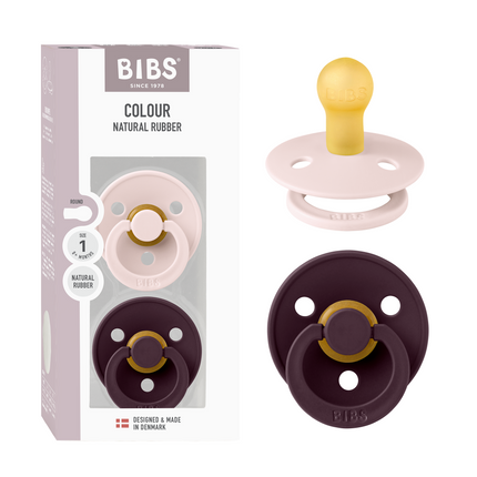 BIBS Spenen Colour 2 PACK Petal/Plum Maat 1