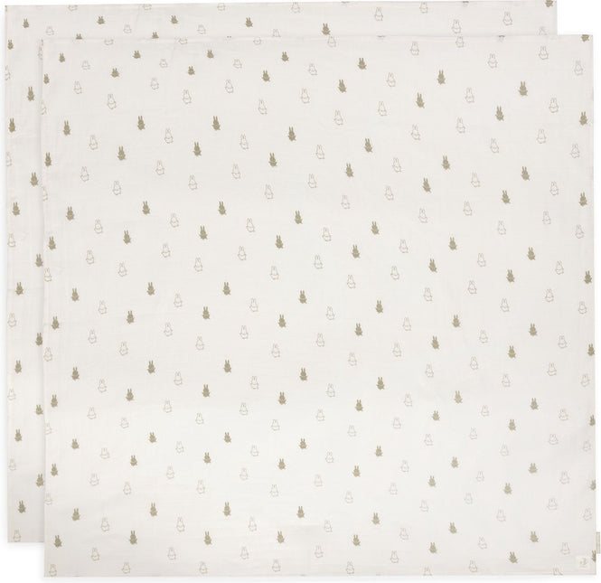 Hydrofiele Doek Large 115x115cm Happy Miffy - Olive Green - 2 Stuks