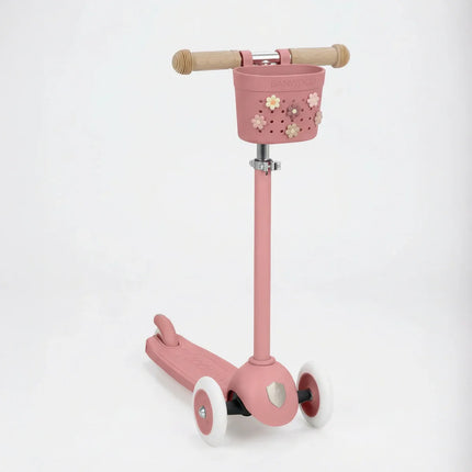 Banwood Kinderstep- en Fietsmandje Pin & Ride Raspberry