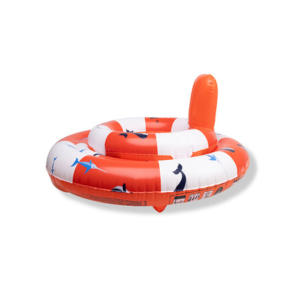 Swim Essentials Baby Float Wit/Rood Ocean Stripes 0-1 Jaar