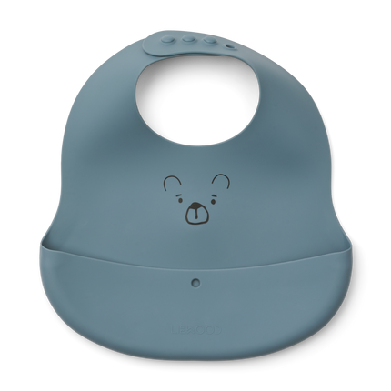 Liewood Slabbetje Ember Mr Bear dove blue / whale blue