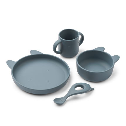 Liewood Kinderservies Set Vivi Whale Blue