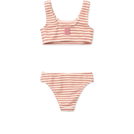 Liewood Bikini Kind Stripe Coral Blush / Crème De La Crème