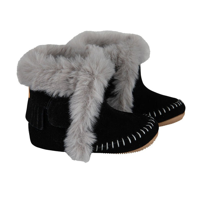 Baby Dutch Baby Schoentjes Hoog Zwart/Grijs - Baby Dutch - Babywinkel - 8719558449095