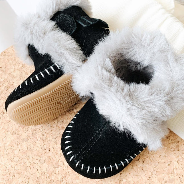 Baby Dutch Baby Schoentjes Hoog Zwart/Grijs - Baby Dutch - Babywinkel - 8719558449095