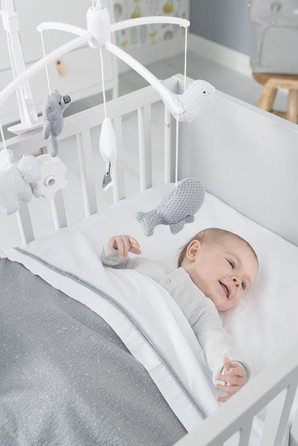 Baby's Only Ledikantdeken Soft Sparkle Melee Zilvergrijs koop je bij Babywinkel