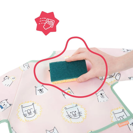 Badabulle Slabbetje Lange Mouwen Roze - Babywinkel - 3661276174153
