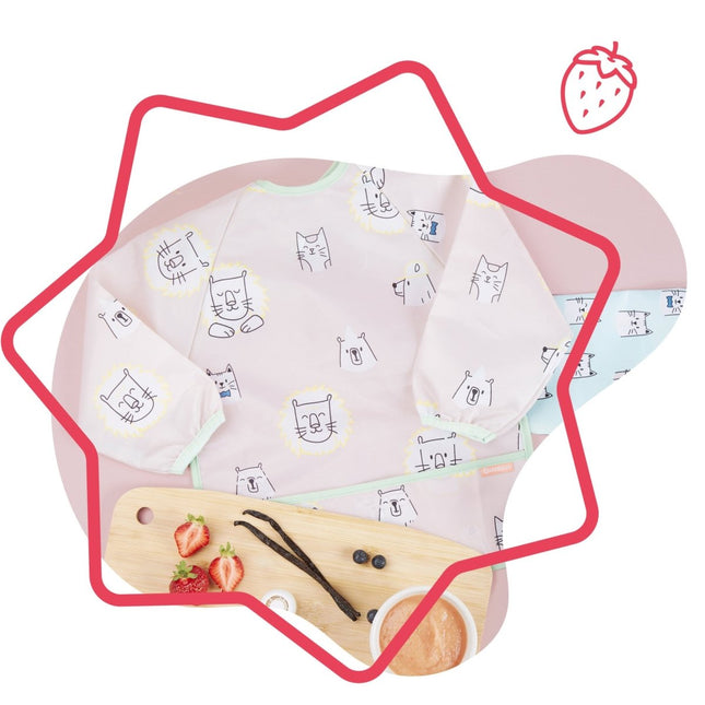 Badabulle Slabbetje Lange Mouwen Roze - Babywinkel - 3661276174153