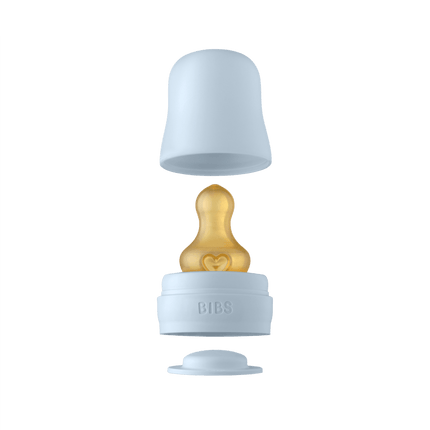 BIBS Babyfles Glas 225ml Baby Blue - BIBS - Babywinkel - 5713795238705
