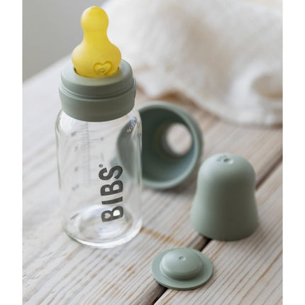 BIBS Babyfles Glas 225ml Sage - BIBS - Babywinkel - 5713795220939