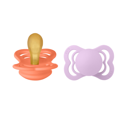 BIBS Speen Maat 1 Latex Supreme Papaya/Violet Sky 2st - BIBS - Babywinkel - 5713795230327