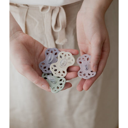BIBS Speen Maat 1 Silicone Symmetrical Fossil Grey/Mauve 2st - BIBS - Babywinkel - 5713795243976