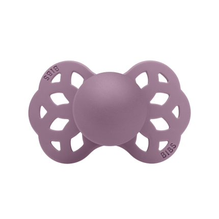BIBS Speen Maat 1 Silicone Symmetrical Fossil Grey/Mauve 2st - BIBS - Babywinkel - 5713795243976