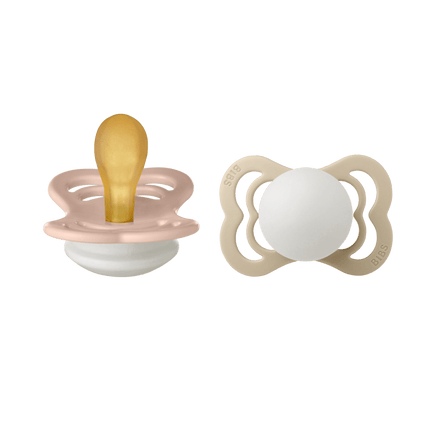 BIBS Speen Maat 2 Blush Night/Vanilla Night Supreme Latex 2st - BIBS - Babywinkel - 5713795222551