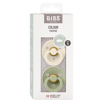 BIBS Speen Maat 2 Latex Symmetric Ivory/Sage 2st - BIBS - Babywinkel - 5713795242351