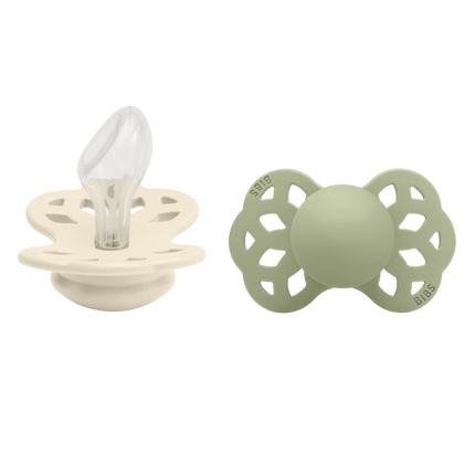 BIBS Speen Maat 2 Silicone Anatomical Ivory/Sage 2st - BIBS - Babywinkel - 5713795244256