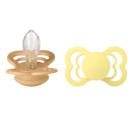 BIBS Speen Maat 2 Silicone Supreme Desert Sand/Sunshine 2st - BIBS - Babywinkel - 5713795230297