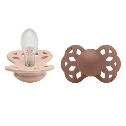 BIBS Speen Maat 2 Silicone Symmetrical Blush/Woodchuck 2st - BIBS - Babywinkel - 5713795243907