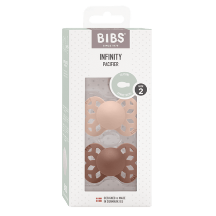 BIBS Speen Maat 2 Silicone Symmetrical Blush/Woodchuck 2st - BIBS - Babywinkel - 5713795243907