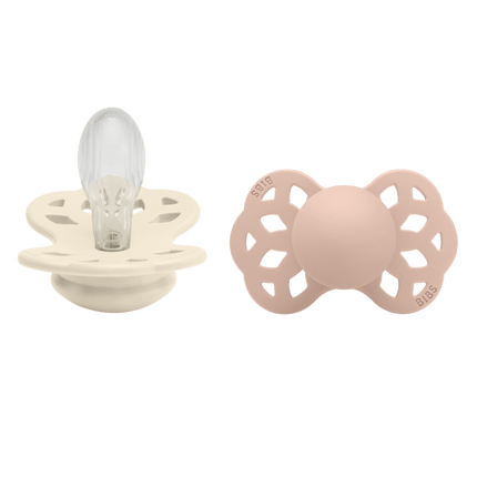BIBS Speen Maat 2 Silicone Symmetrical Ivory/Blush 2st - BIBS - Babywinkel - 5713795243662