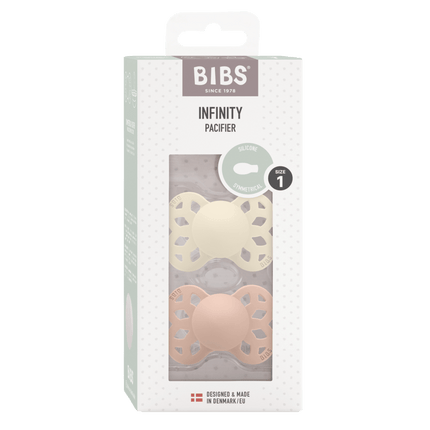 BIBS Speen Maat 2 Silicone Symmetrical Ivory/Blush 2st - BIBS - Babywinkel - 5713795243662