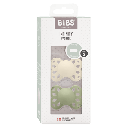 BIBS Speen Maat 2 Silicone Symmetrical Ivory/Sage 2st - BIBS - Babywinkel - 5713795246533