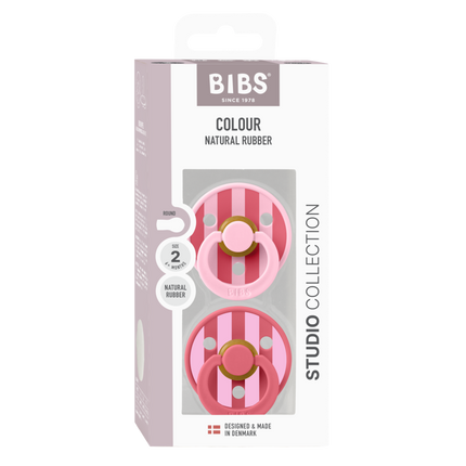 BIBS Speen Maat 2 Studio Colour Block Baby Pink Coral Mix 2St - BIBS - Babywinkel - 5713795267521