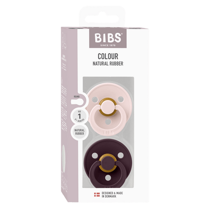 BIBS Spenen Colour 2 PACK Petal/Plum Maat 1 koop je bij Babywinkel
