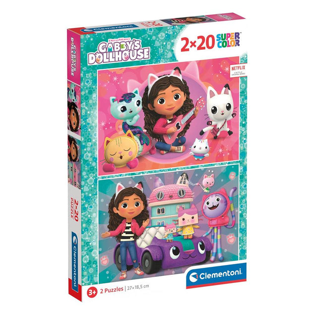 Clementoni Gabby's Dollhouse Puzzel 2x20st - Babywinkel - 8005125248025