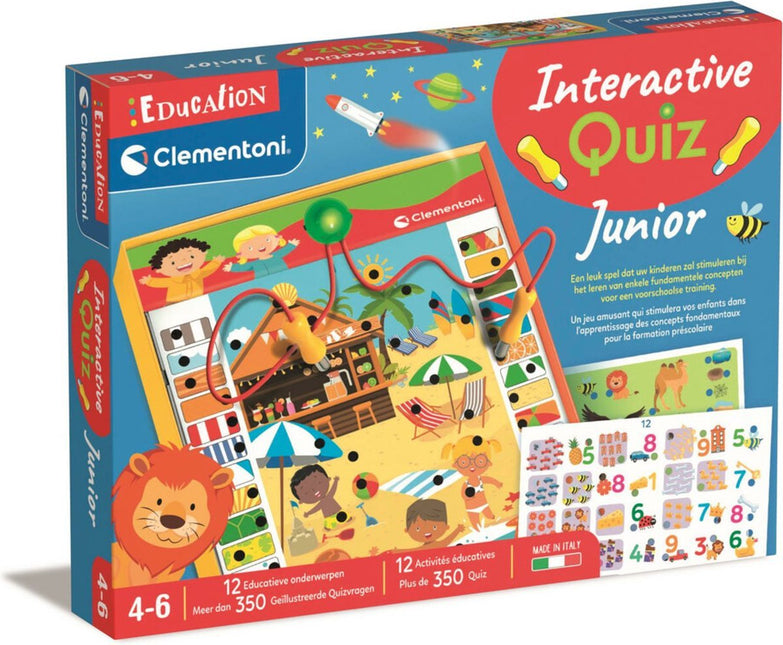 Clementoni Spelletje Quiz Met Prikpen 350 Vragen Junior - Babywinkel - 8005125561544