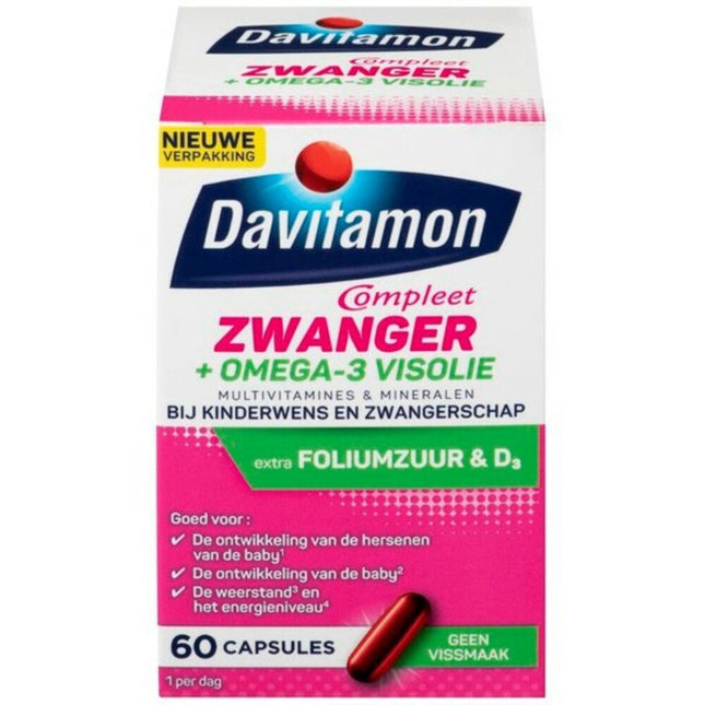 Davitamon Zwangerschapsvitamines Compleet Zwanger + Omega - 3 Visolie - Davitamon - Babywinkel - 8710537703894