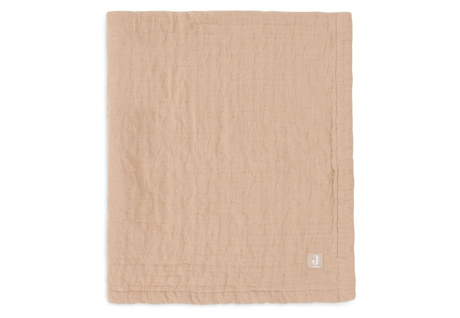 Deken Hydrofiel 75x100cm Jacquard - Biscuit - GOTS koop je bij Babywinkel