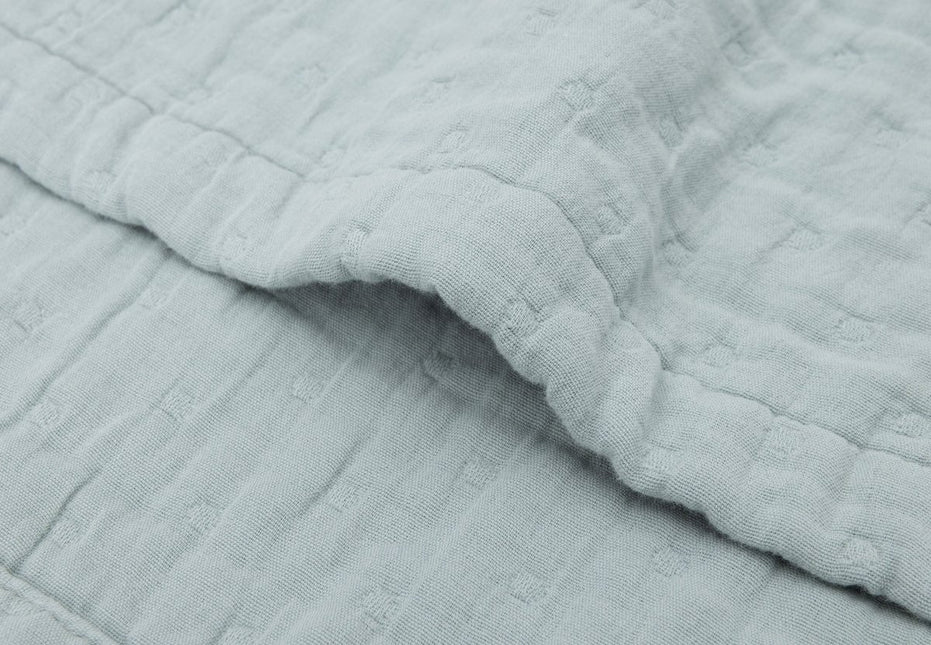 Deken Hydrofiel 75x100cm Jacquard - Sea Green - GOTS koop je bij Babywinkel