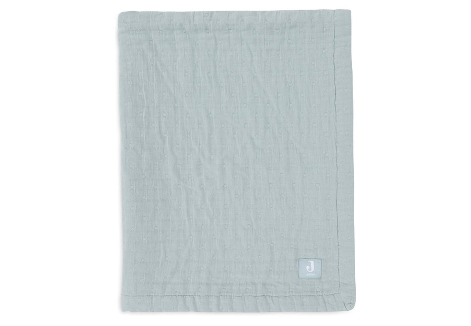 Deken Hydrofiel 75x100cm Jacquard - Sea Green - GOTS koop je bij Babywinkel