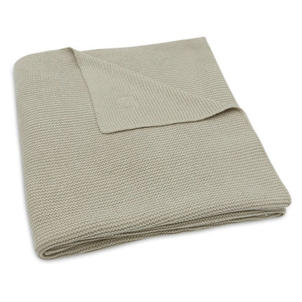 Deken Ledikant 100x150cm Basic Knit - Olive Green - Babywinkel - 8717329377394