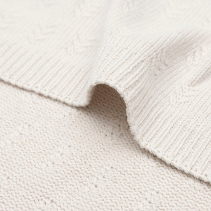 Deken Ledikant 100x150cm Grain Knit - Oatmeal - Babywinkel - 8717329377691