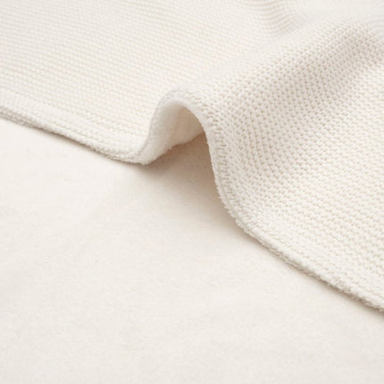 Deken Wieg 75x100cm Basic Knit - Ivory/Coral Fleece - Babywinkel - 8717329379145