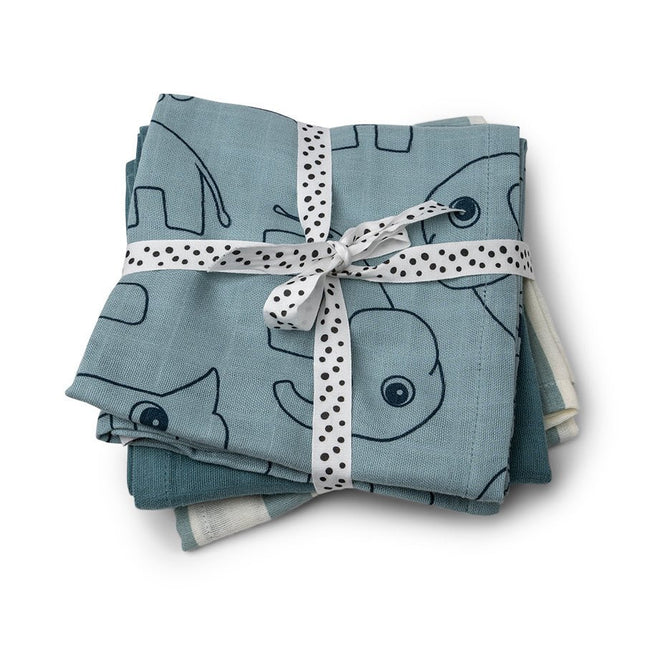 Done by Deer Hydrofiele Doek Deer Friends Blue 3st - Done by Deer - Babywinkel - 5712643023388
