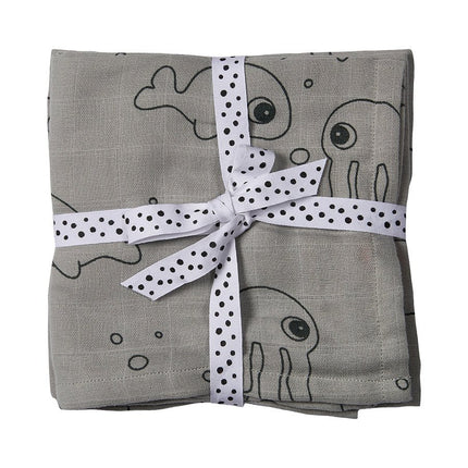 Done by Deer Inbakerdoek Sea Friends Grey 2st - Done by Deer - Babywinkel - 5712643019176