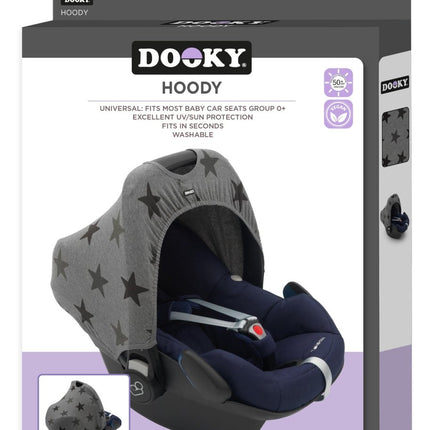 Dooky Maxi Cosi Zonnekap Hoody Stars Grey - Dooky - Babywinkel - 5038278000458