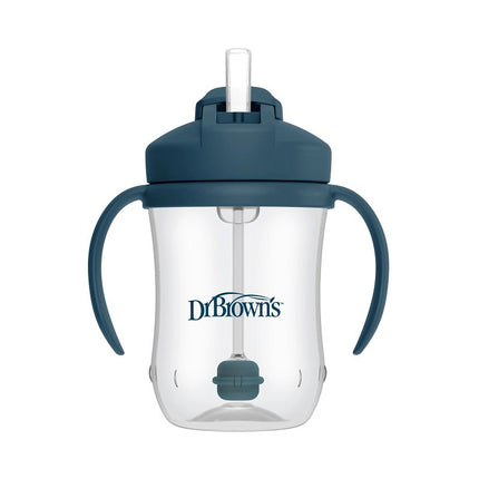 Dr. Brown's Baby's Eerste Rietjesbeker Blauw 270ml koop je bij Babywinkel