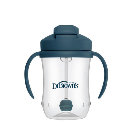 Dr. Brown's Baby's Eerste Rietjesbeker Blauw 270ml koop je bij Babywinkel
